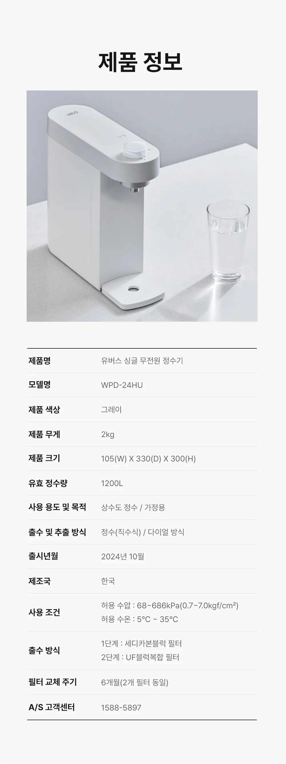 [현대유버스] UBUS-WPD24HU (무전원직수) WPD-24HU 상세 이미지 16