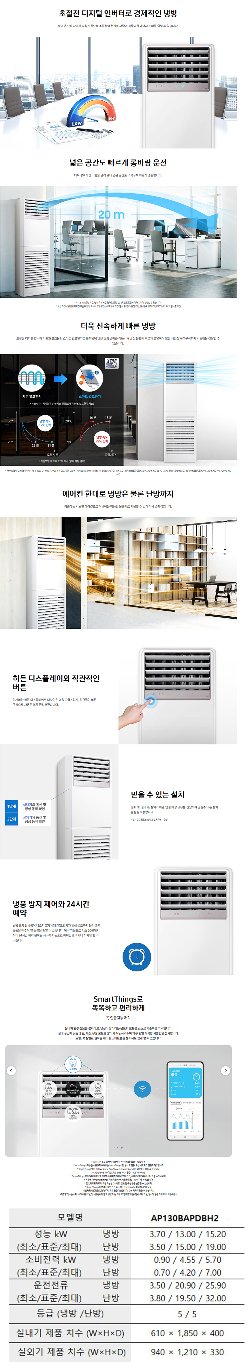 [삼성] 스탠드 냉난방기 36평 단상 (AP130BAPDBH2_MS) 상세 이미지 1