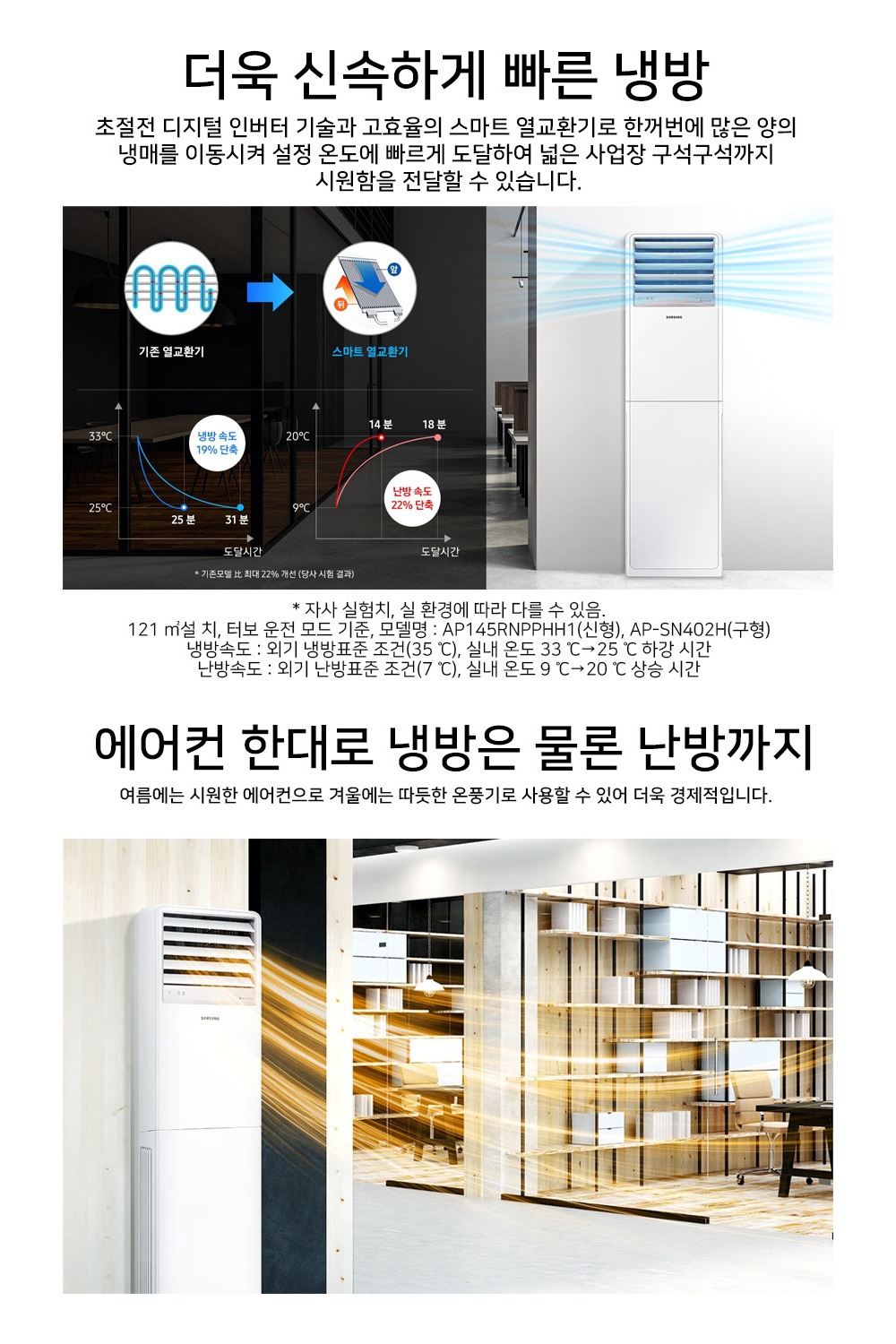 삼성 업소용 중대형 냉난방기 스탠드(AP110BAPPHH2) 30평형 삼상 상세 이미지 2