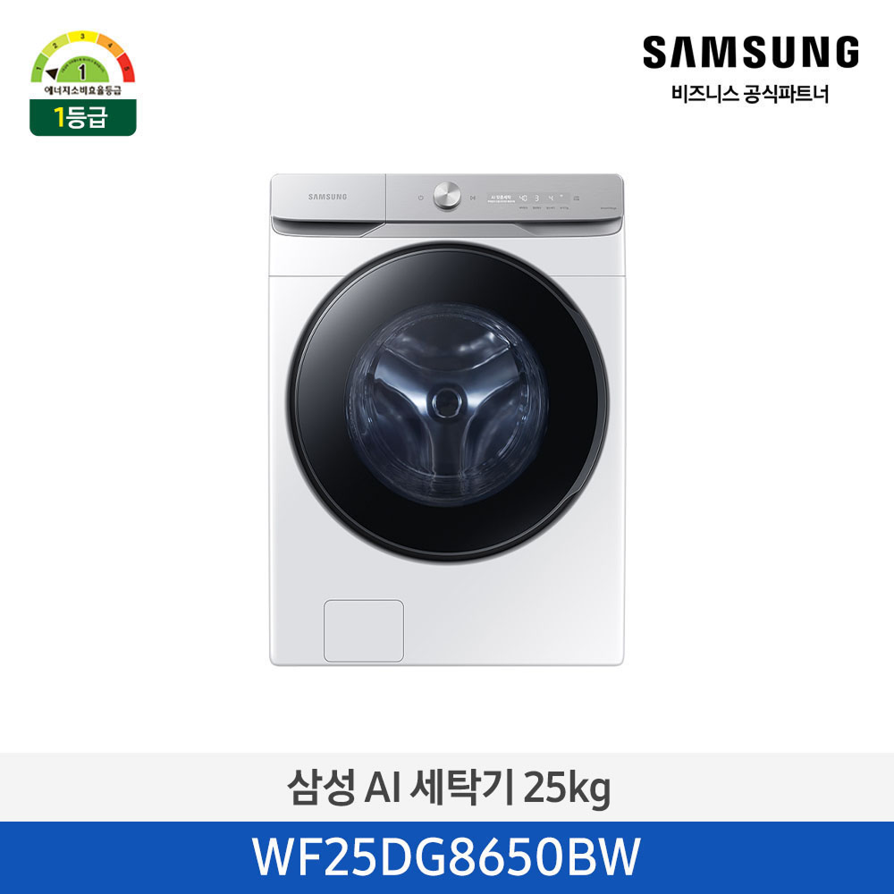 [삼성전자] 삼성 AI 세탁기 25kg 1등급 화이트 WF25DG8650BW [페이]