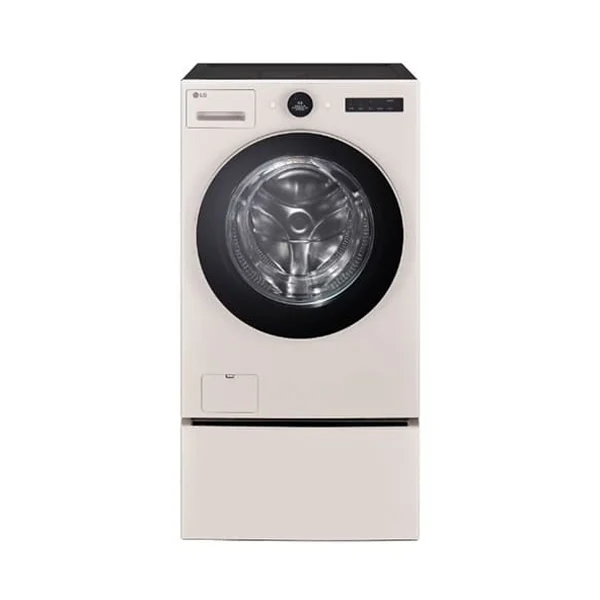 [LG] 트롬 오브제컬렉션 워시콤보 세탁기 25kg+건조기 15kg + 키높이 수납함 네이처 베이지 (FH25EAEF)